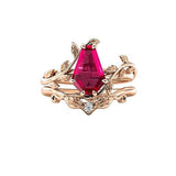 Sterling Silver Coffin Shap Vintage Gemstone Set Engagement Ring