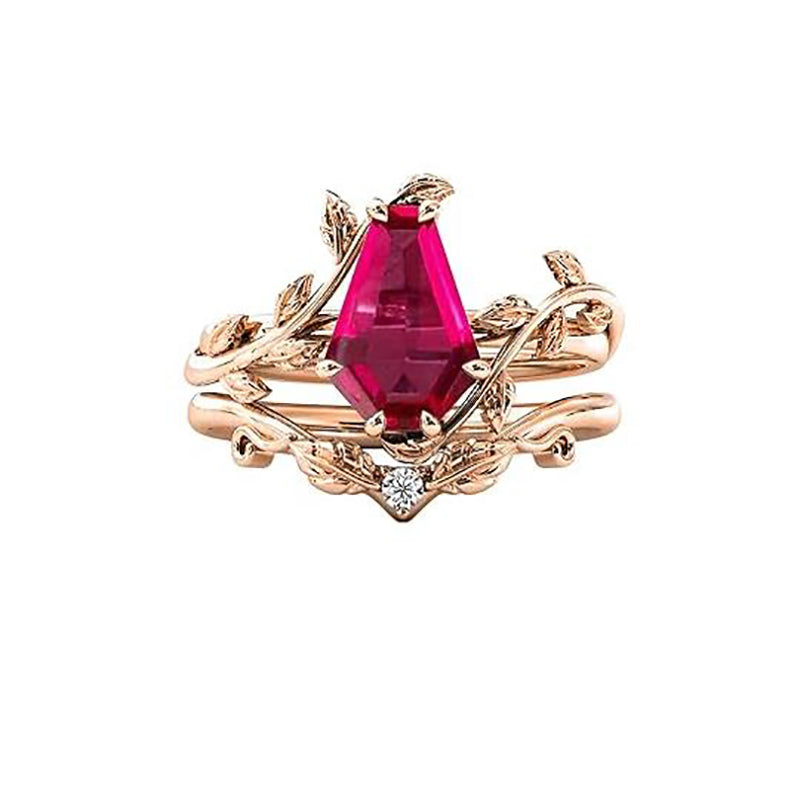 Sterling Silver Coffin Shap Vintage Gemstone Set Engagement Ring