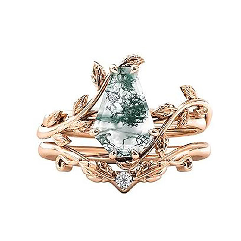 Sterling Silver Coffin Shap Vintage Gemstone Set Engagement Ring