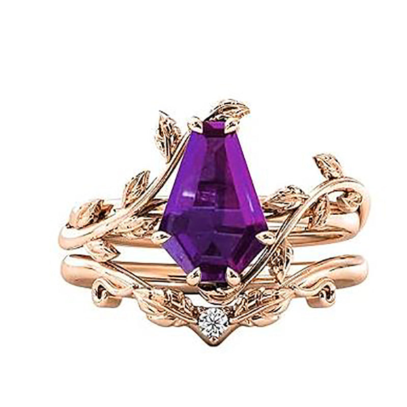 Sterling Silver Coffin Shap Vintage Gemstone Set Engagement Ring