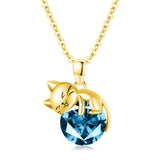 Sterling Silver Birthstone Cat Pendant Necklace