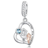 Sterling Silver Father Daughter Mother Daughter Charm Beads