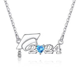 Sterling Sliver  Class of 2024 Graduation Pendant Necklace