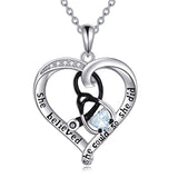 10K 14K 18K Gold Birthstone Caduceus & Stethoscope Pendant Necklace