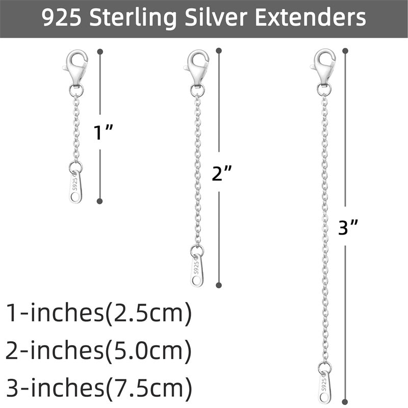Sterling Silver 3 Piece Set  Extenders Chain Necklace
