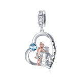Sterling Silver Father Daughter Mother Daughter Charm Beads