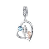 Sterling Silver Father Daughter Mother Daughter Charm Beads
