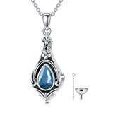 Sterling Silver TearDangle Birthstone Urn Necklace for Ashes