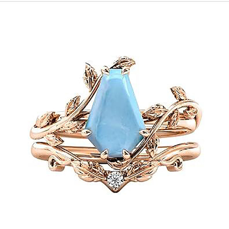 Sterling Silver Coffin Shap Vintage Gemstone Set Engagement Ring