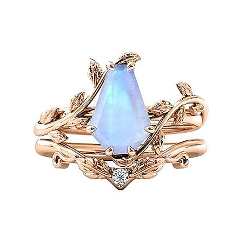 Sterling Silver Coffin Shap Vintage Gemstone Set Engagement Ring