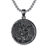 Sterling Silver St Michael St Christopher Pendant Necklace for Men
