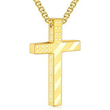 Stainless Steel Bible Verse Religious Cross Necklace for Men