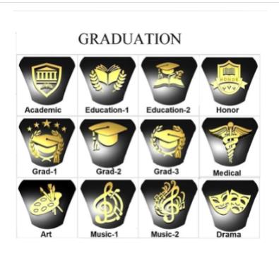 Sterling Silver Personalized  High School Colleg Class Ring