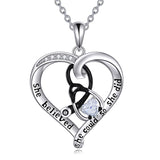 10K 14K 18K Gold Birthstone Caduceus & Stethoscope Pendant Necklace