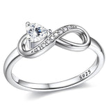 Sterling Silver Birthstone Heart Infinity Promise Ring