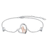 Sterling Silver 12 Birthstones Father Daughter Bracelet Gift for Daughter