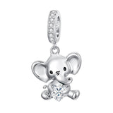 Sterling Silver 12 Months Birthstone Elephant Bead Charms