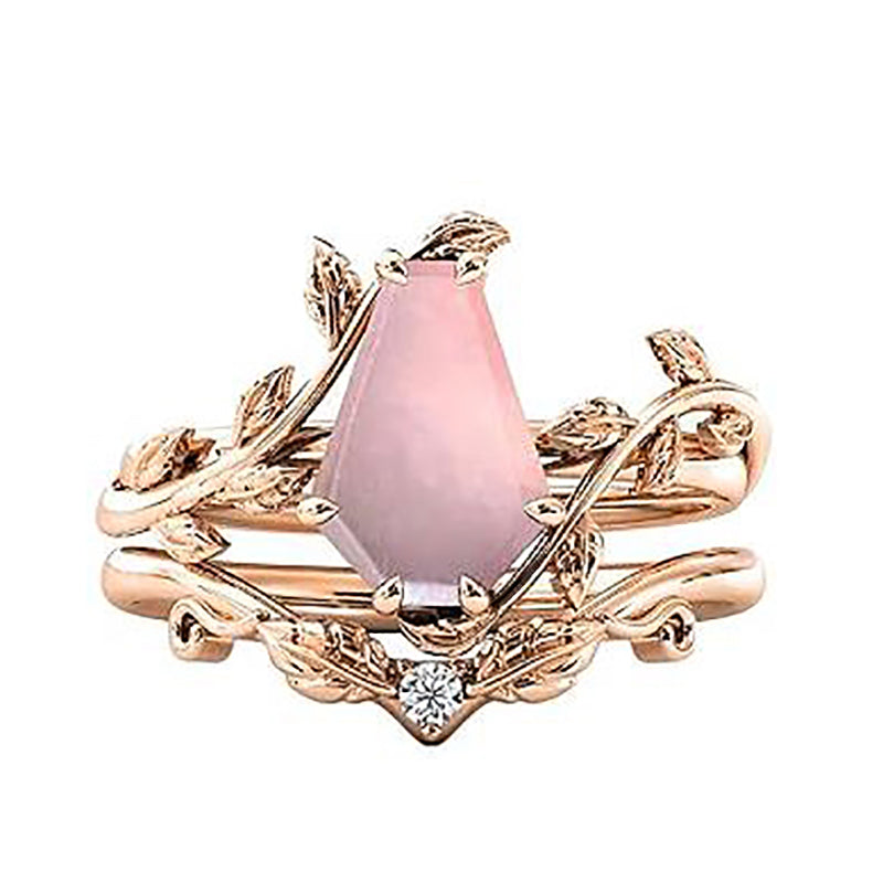 Sterling Silver Coffin Shap Vintage Gemstone Set Engagement Ring