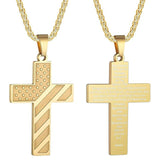 Stainless Steel Inspirational Bible Verse American Flag Pendant Necklace for Men