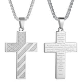 Stainless Steel Inspirational Bible Verse American Flag Pendant Necklace for Men