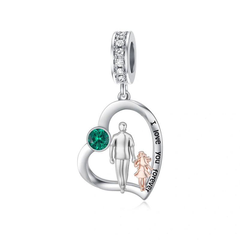 Sterling Silver Father Daughter Mother Daughter Charm Beads