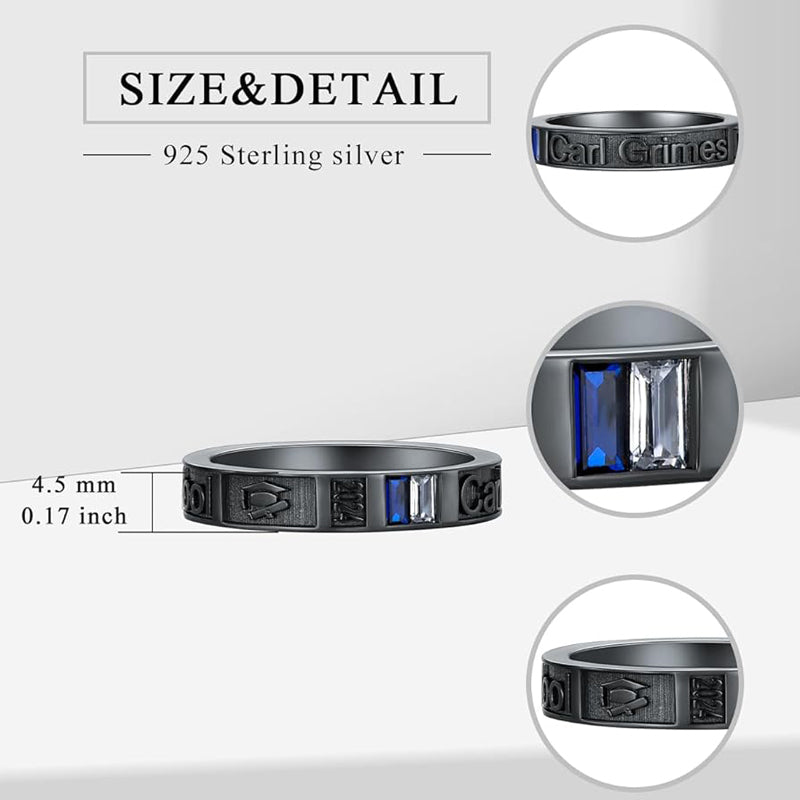 Sterling Sliver Personalied Engraved Birthstone Graduation High School Rings