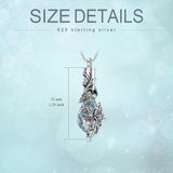 Sterling Silver Crystal Rose Sunflower Flower Urn Necklace for Ashes