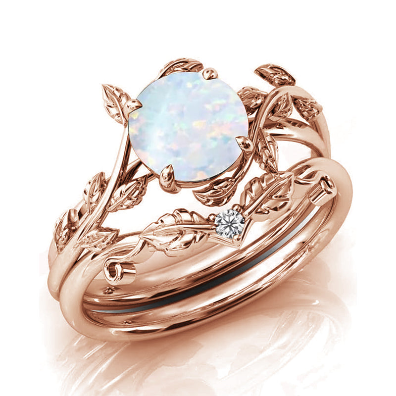 Sterling Silver Natural Moss Agate Blue Sandstone Opal Set Ring