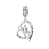 Sterling Silver Father Daughter Mother Daughter Charm Beads