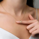 14K Gold Hummingbird Pendant Necklace