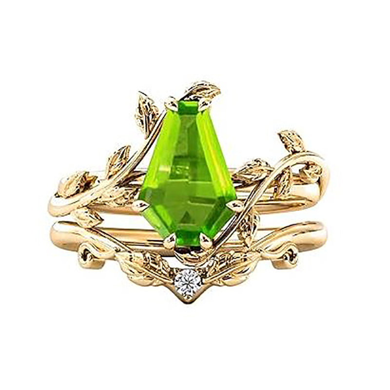 Sterling Silver Coffin Shap Vintage Gemstone Set Engagement Ring