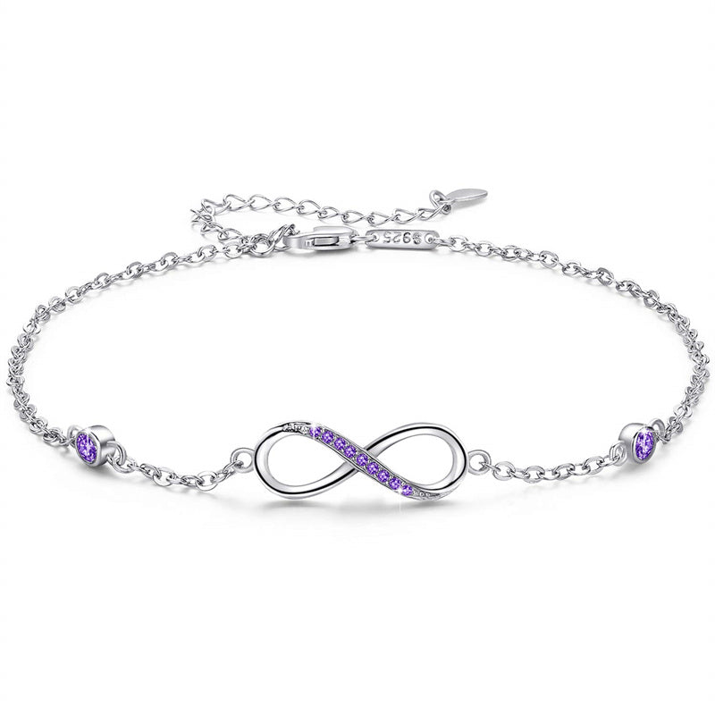 Sterling Silver Endless Love Symbol Anklet