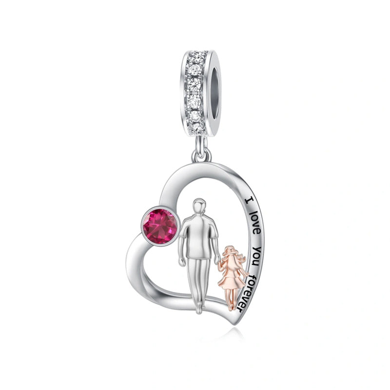 Sterling Silver Father Daughter Mother Daughter Charm Beads