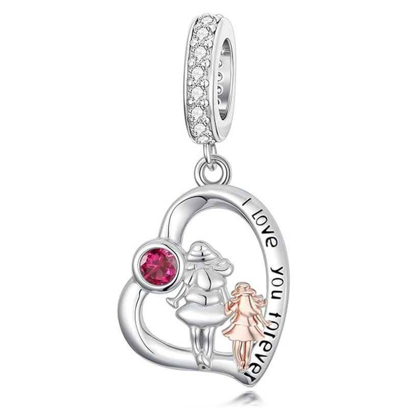 Sterling Silver Father Daughter Mother Daughter Charm Beads