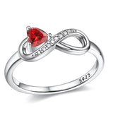 Sterling Silver Birthstone Heart Infinity Promise Ring