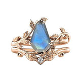 Sterling Silver Coffin Shap Vintage Gemstone Set Engagement Ring