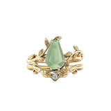 Sterling Silver Coffin Shap Vintage Gemstone Set Engagement Ring