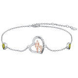 Sterling Silver 12 Birthstones Father Daughter Bracelet Gift for Daughter