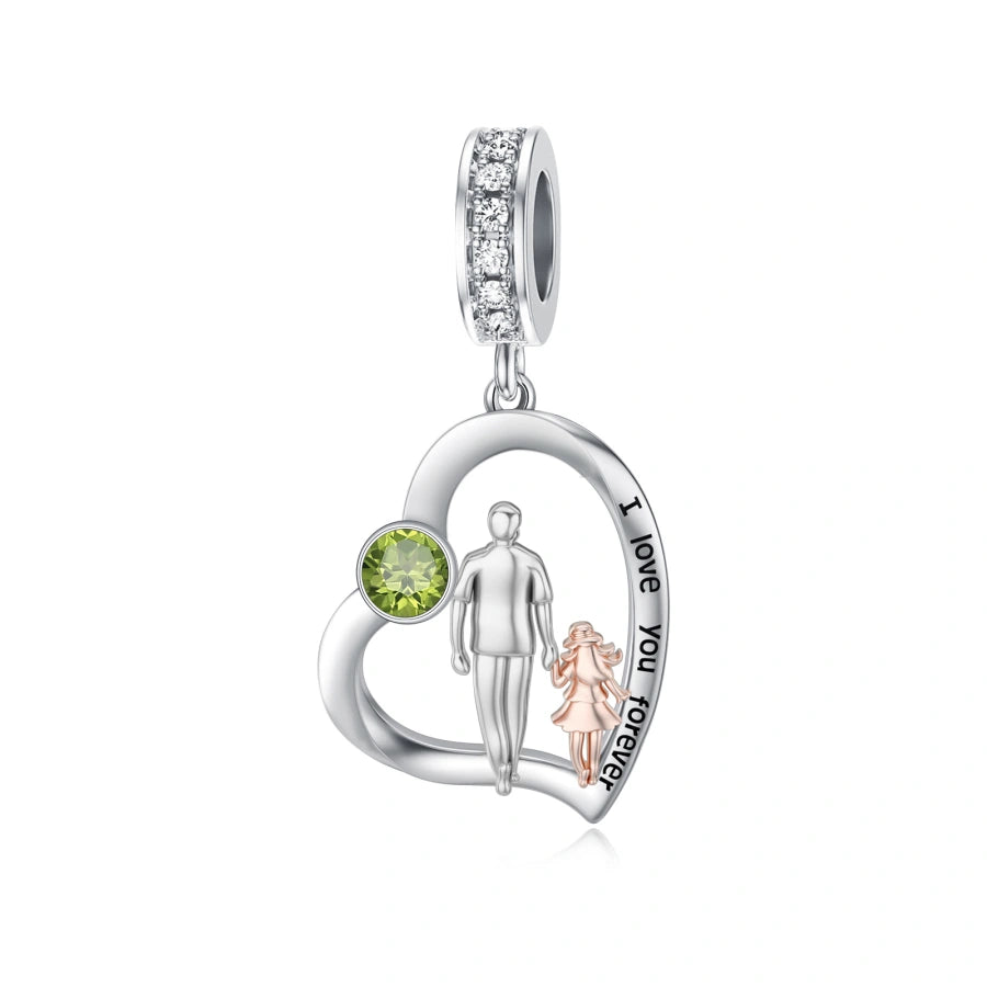 Sterling Silver Father Daughter Mother Daughter Charm Beads