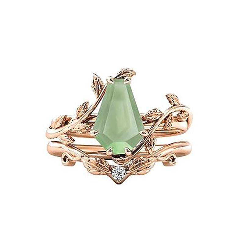 Sterling Silver Coffin Shap Vintage Gemstone Set Engagement Ring