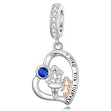 Sterling Silver Father Daughter Mother Daughter Charm Beads