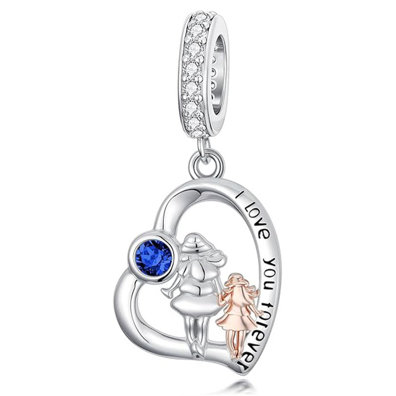 Sterling Silver Father Daughter Mother Daughter Charm Beads