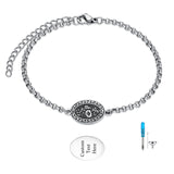 Sterling Silver 12-Month Birth Flower Urn Bracelet for Ashes