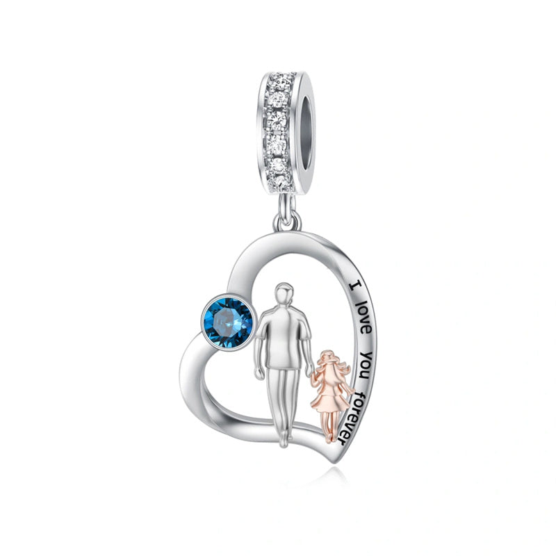 Sterling Silver Father Daughter Mother Daughter Charm Beads