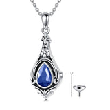 Sterling Silver TearDangle Birthstone Urn Necklace for Ashes