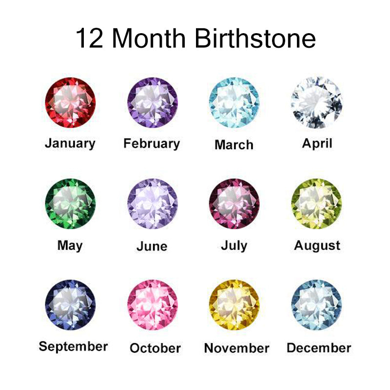 10K Gold 14K Gold 18K Gold 2 Heart Birthstone Personalized Name Pendant Necklace