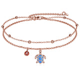 Sterling Silver Personalized Filigree Turtle Orca Whale Single Layer Anklet Bracelet