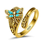 Sterling Silver Oxidized Dragonfly Butterfly Hummingbird Sea Turtle Anchor Cross Tree of Life Sunflower Spoon Ring