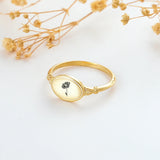 Sterling Silver Personalized Birth Flower Ring Wildflower Nature Ring