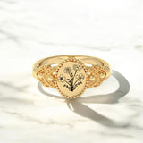 Sterling Silver Personalized  Birth Flower Ring Bouquet Nature Ring